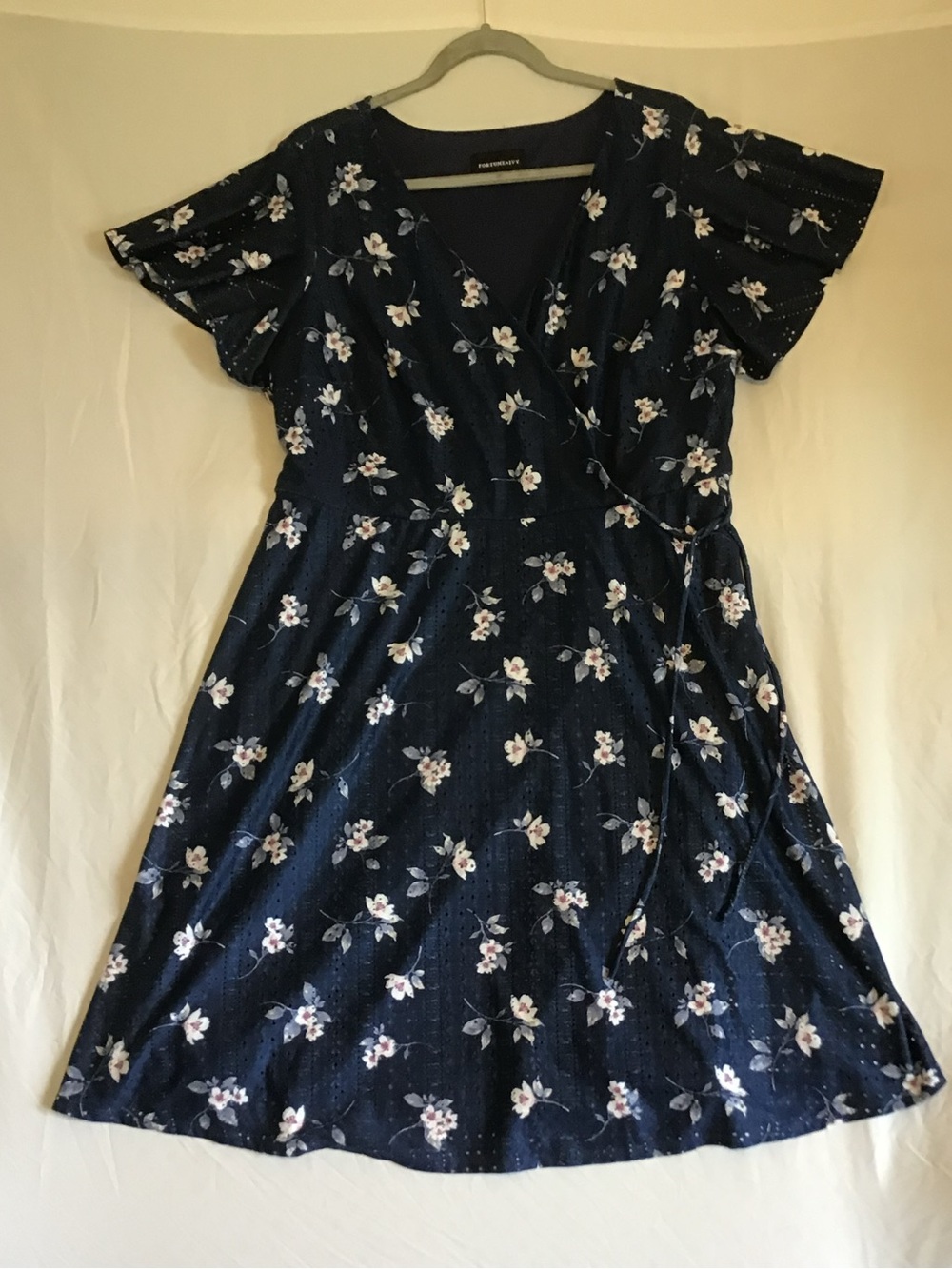 Women's Navy Floral Wrap Dress